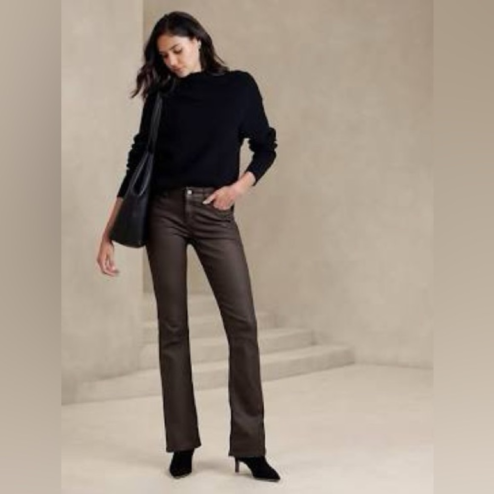 Banana Republic Brown Coated   Bootcut Jeans